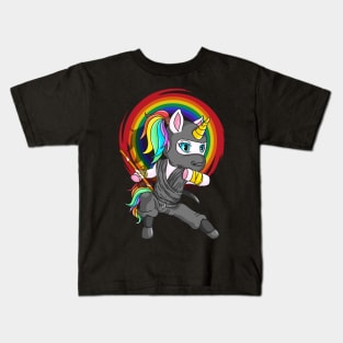 Unicorn Ninja Karate Japanese Kawaii Kung Fu MMA Kids T-Shirt